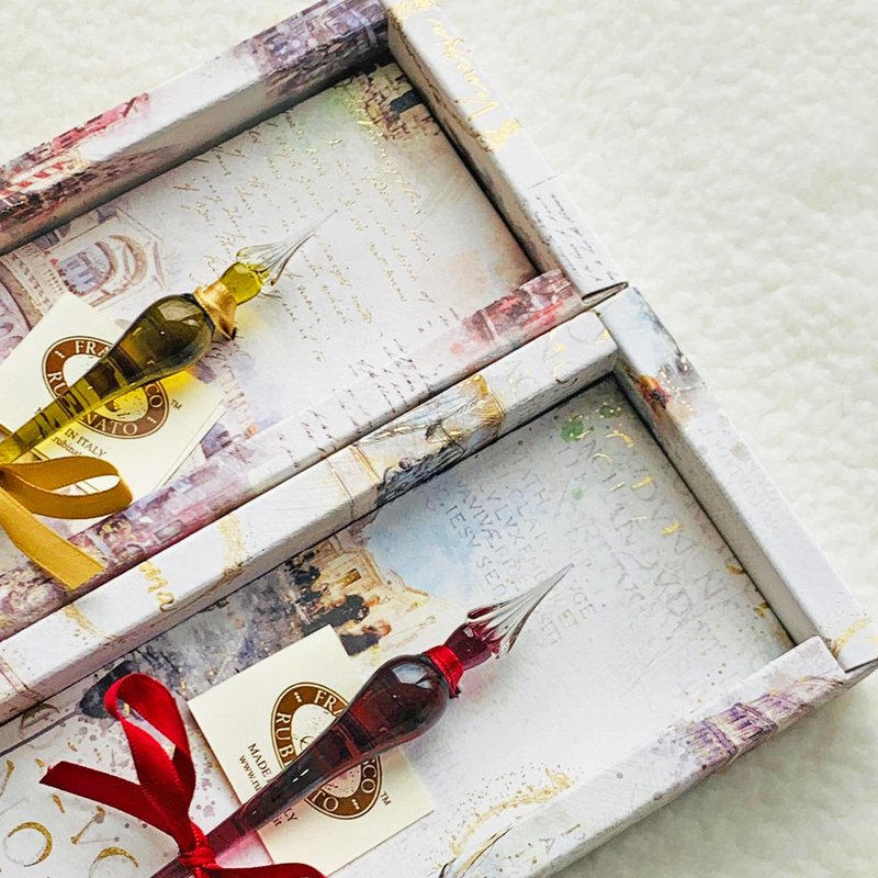 意大利 Rubinato 手写情缘之守候玻璃沾水笔礼盒 Because of you - 蘸水笔 - 玻璃 多色