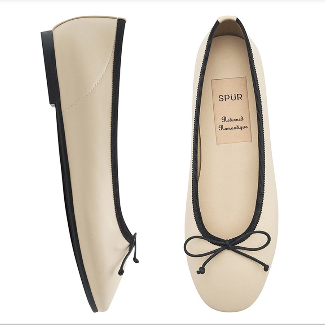 PRE-ORDER SPUR 蝴蝶結平底鞋 RS7035 LIGHT BEIGE - 其他女款皮鞋 - 其他材质 