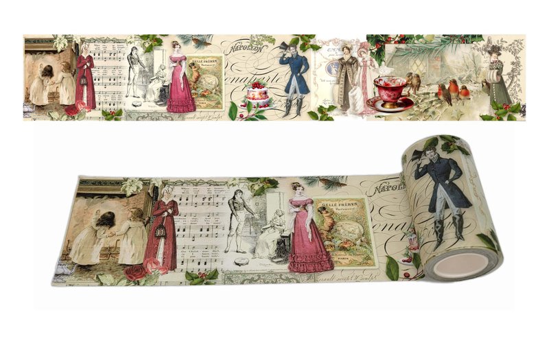Jane Austen (Christmas at Pemberly) Extra Wide washi Tape - 纸胶带 - 纸 多色