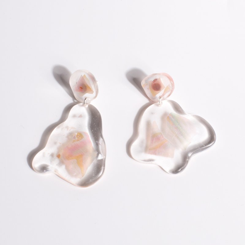 Object in the Ocean 2018 - Floating Pink - 耳环/耳夹 - 树脂 粉红色