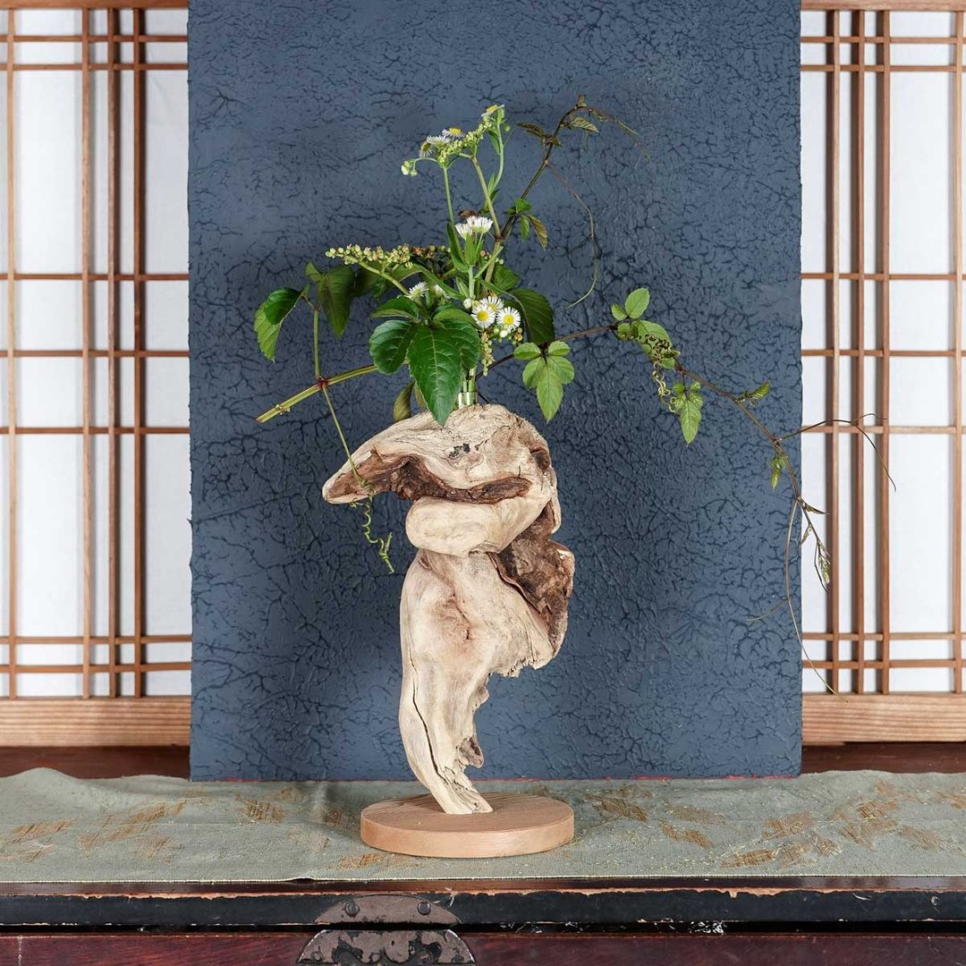屋久岛天然流木花器 : 手作原木小花瓶 #106 - 花瓶/陶器 - 木头 咖啡色