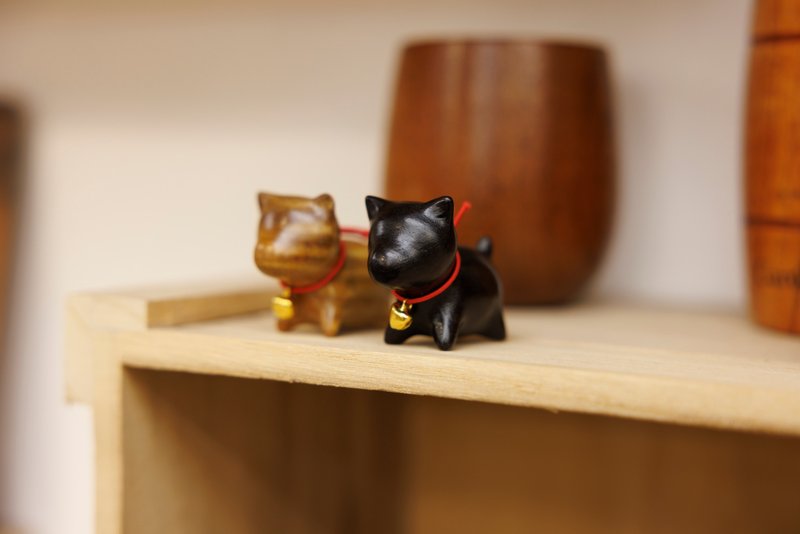 木木雕小狗 (一件) (绿檀木/黑檀木) - 摆饰 - 木头 黑色