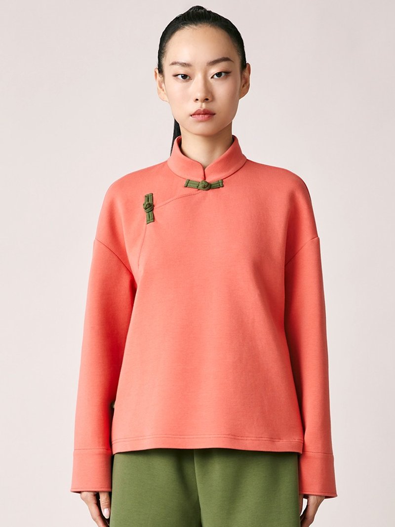 沙眸/新中式复古 中国风卫衣外套 - 女装上衣 - 聚酯纤维 红色