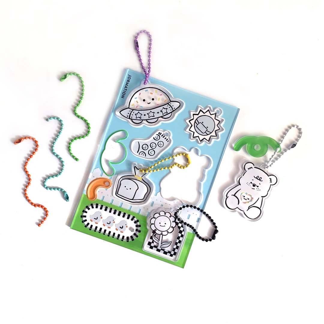 Acrylic Keychains DIY Kit (Black White Ver.) - 钥匙链/钥匙包 - 压克力 