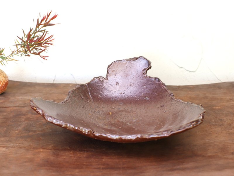 备前烧 撕盘（宽约21cm）sr8-034 - 盘子/餐盘/盘架 - 陶 咖啡色