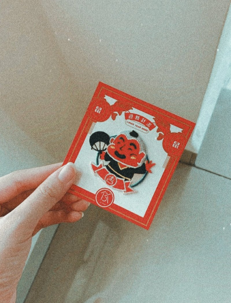 大头佛刺绣布贴 - 徽章/别针 - 绣线 