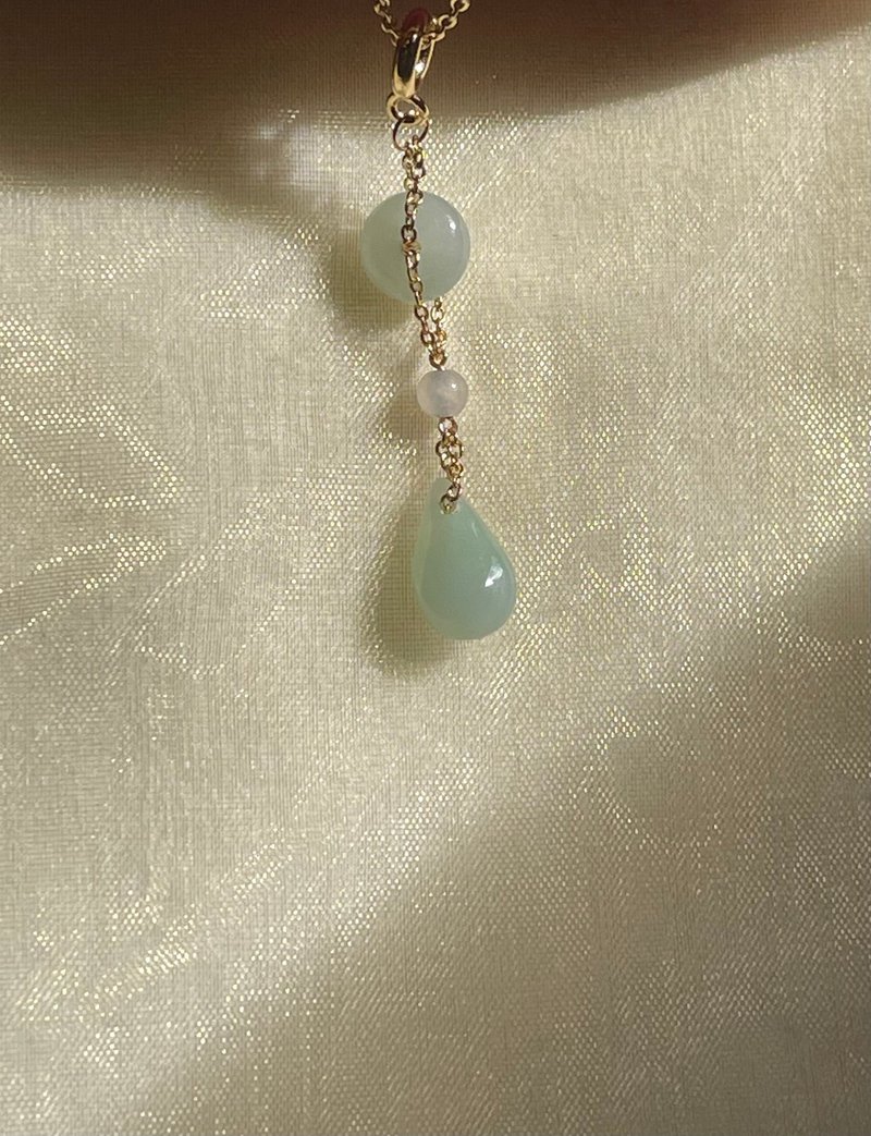 【祈福 II 平安】项链女 II 缅甸玉天然无优化A货翡翠项链女 - 项链 - 玉石 