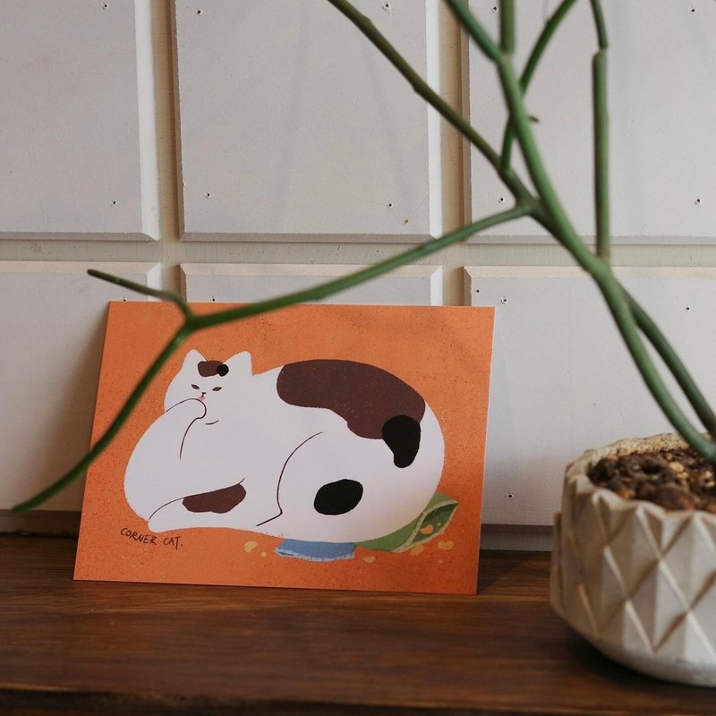 贪吃猫咪 明信片 - 卡片/明信片 - 纸 橘色