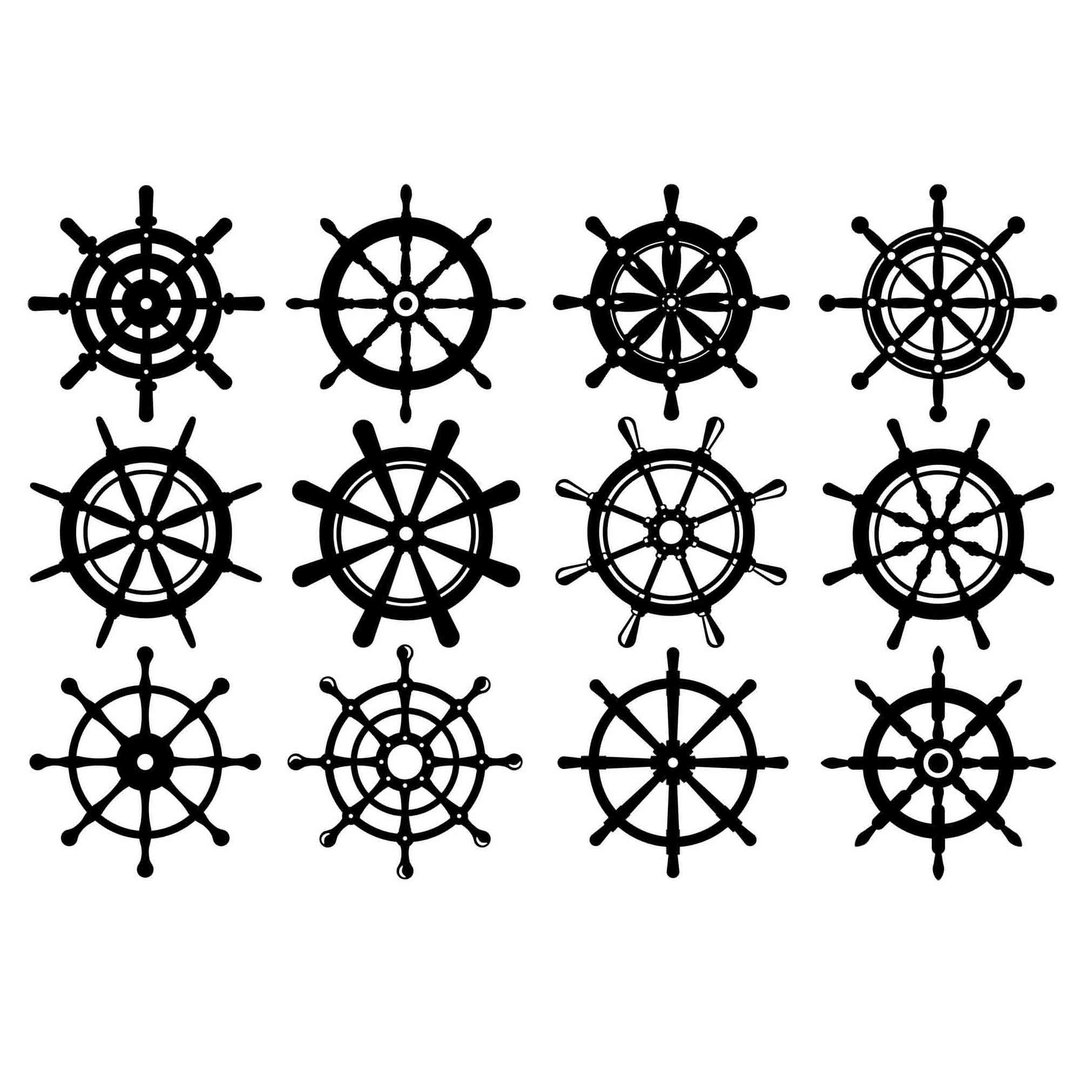 Ship wheel svg, boat wheel svg, ships wheel svg, boats wheel svg, Cricut, SVG - 图文模板设计 - 其他材质 