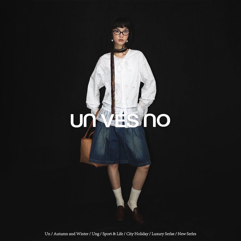【三种穿法】Unvesno(UN) 女装系列多穿镂空系带花边慵懒衬衫开衫 - 女装衬衫 - 其他材质 