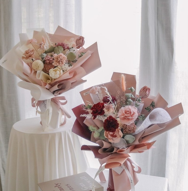 【遇见恒久】以爱之名母亲节永生康乃馨花束 共3款 - 干燥花/捧花 - 植物．花 
