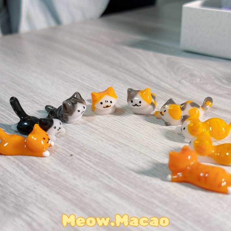 立体大猫咪戒指手绘猫 - 戒指 - 树脂 卡其色