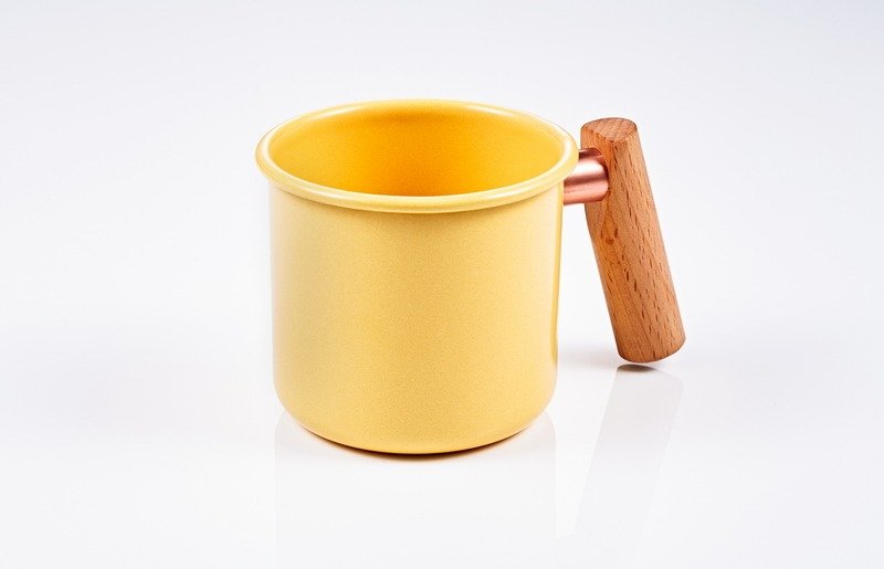 Truvii木柄珐琅杯250ml(奶油黄) - 其他 - 珐琅 黄色