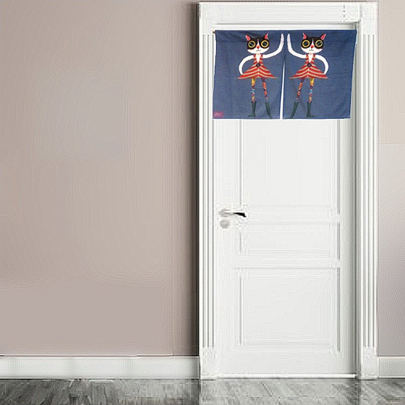 潮喵妞 - 归属主义二开式穿管短门帘 - 门帘/门牌 - 棉．麻 