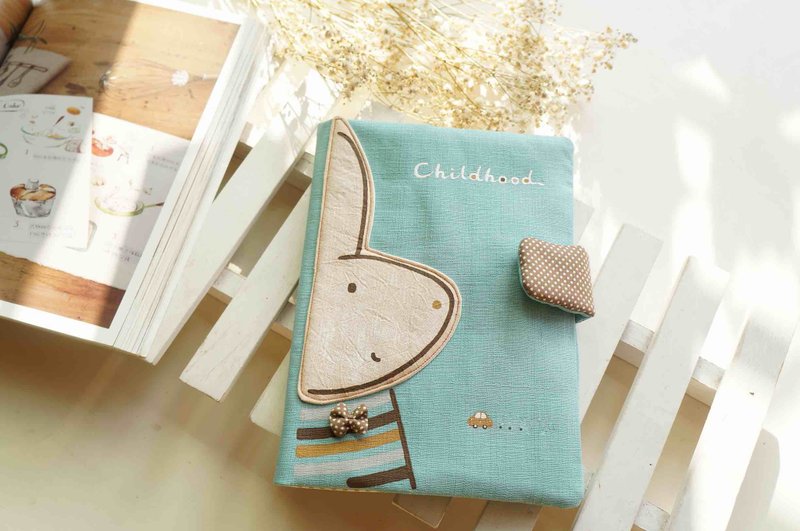手绘面粉兔宝宝手册套 浅蓝绿 - 其他 - 棉．麻 多色