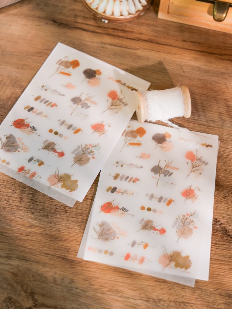 山茶 转印贴纸(2入) - 贴纸 - 纸 