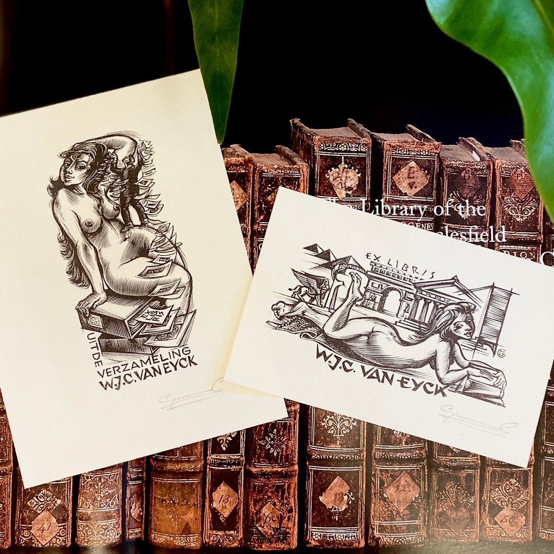 比利时艺术家 GAUDAEN, Gerard - Ex-libris -藏书票-版画-裸女 - 海报/装饰画/版画 - 纸 白色