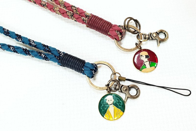 Paris*Le Bonheun。男子&女子。编织颈绳 - 挂绳/吊绳 - 尼龙 多色