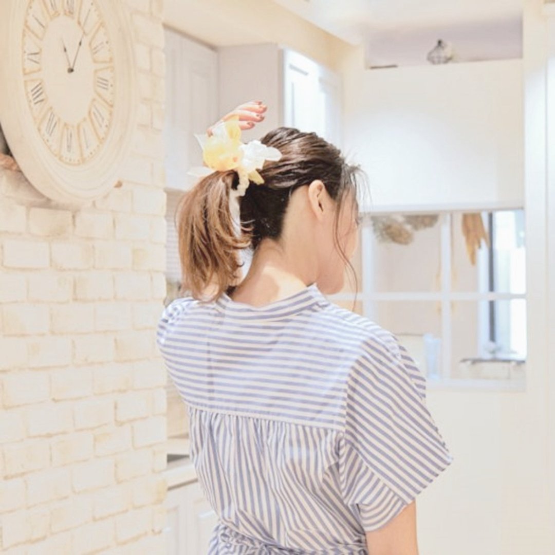 mini | Poppy | Colorful blooming scrunchie - 发饰 - 聚酯纤维 橘色