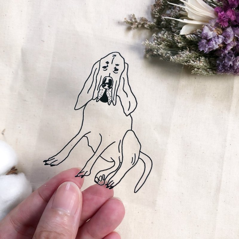水晶转印贴纸 手绘狗狗插画   笔电 行李箱 水壶贴纸 贴纸 - 贴纸 - 纸 