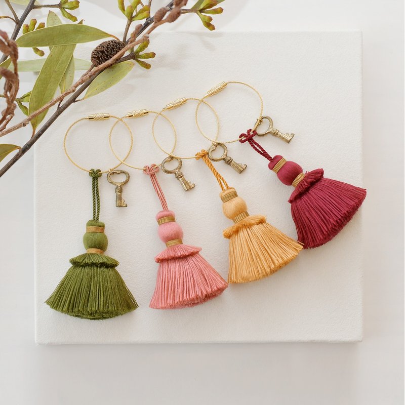 秋色流苏钥匙圈 / Key Tassel /Autumn - 钥匙链/钥匙包 - 聚酯纤维 红色