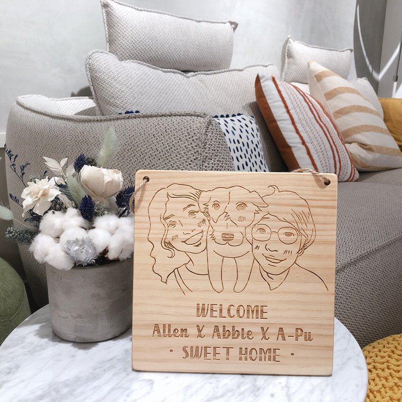 【正方形挂牌】门牌/开店送礼/招牌挂牌/木牌/装饰吊牌 - 摆饰 - 木头 咖啡色