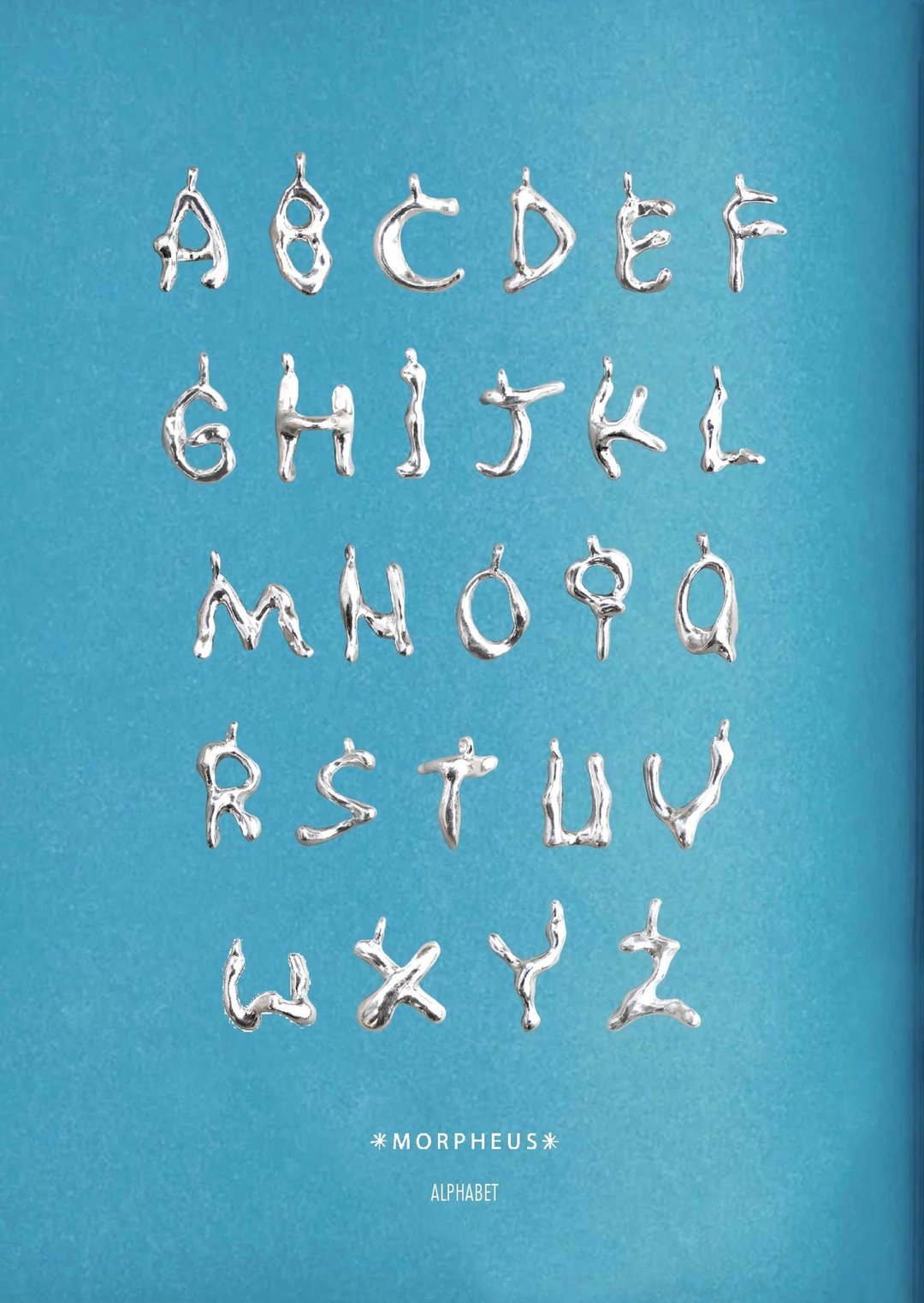 MorpheusAlphabet 项链 首字母吊坠 - 吊饰 - 纯银 灰色