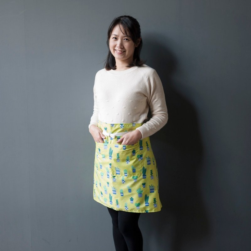 小小仙人掌黄绿色防水半身围裙 - 围裙 - 防水材质 绿色