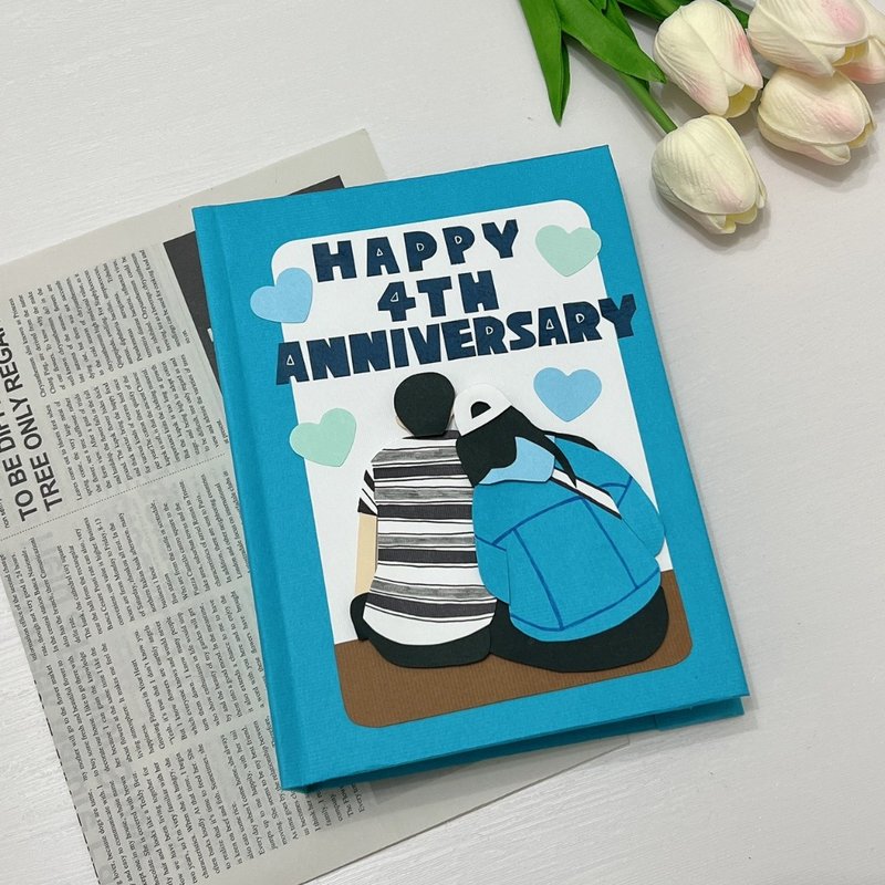 unique card 客制手工书 人像 挡车 似颜绘 纸雕 - 订制画像 - 纸 多色