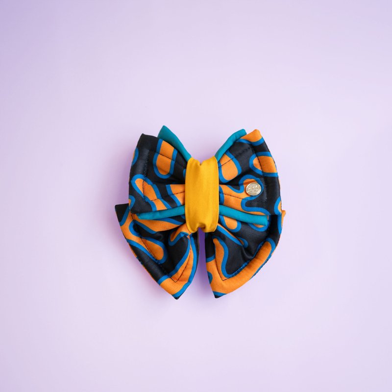 Plushy 宠物蝴蝶结 (Orange Splash) - 衣/帽 - 棉．麻 紫色