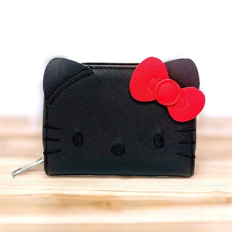 Hello Kitty x 酷乐村童趣造型短夹/钱包 三丽鸥正版授权 - 皮夹/钱包 - 人造皮革 黑色