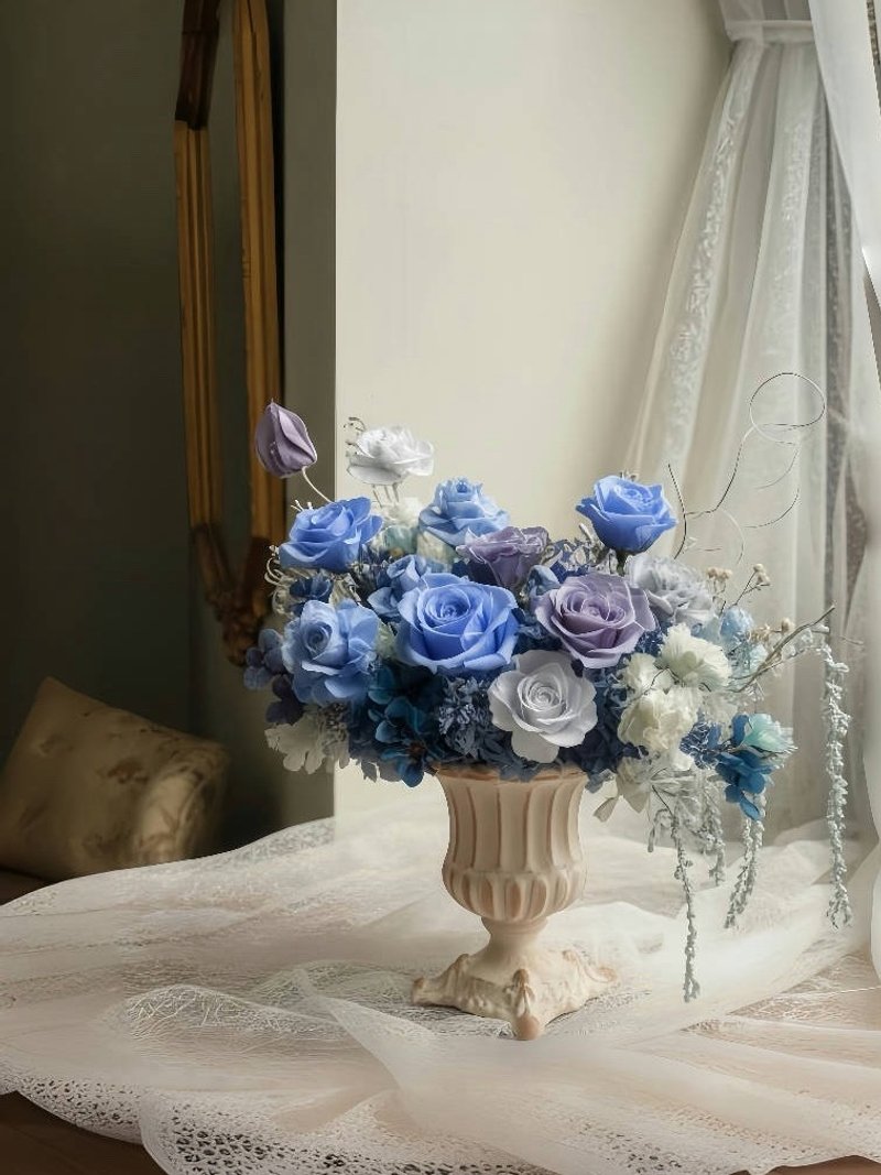 【花诉花艺】梦幻蓝紫玫瑰典雅盆花/开幕花礼/升迁花礼/祝贺花礼 - 干燥花/捧花 - 植物．花 多色