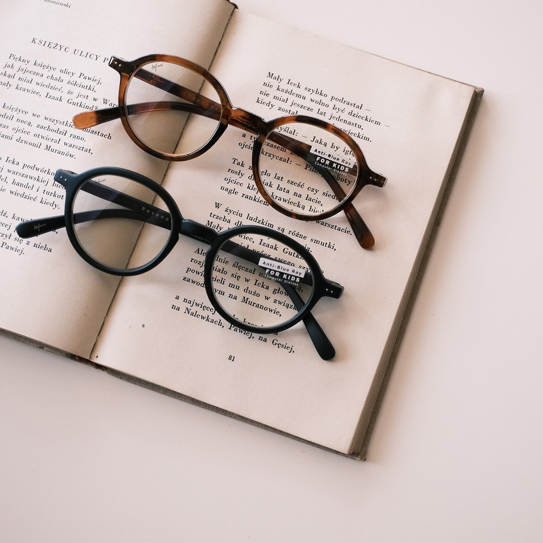 6y-12y 蔡司镜片滤蓝光眼镜 Round computer glasses:red brown - 眼镜/眼镜框 - 塑料 红色