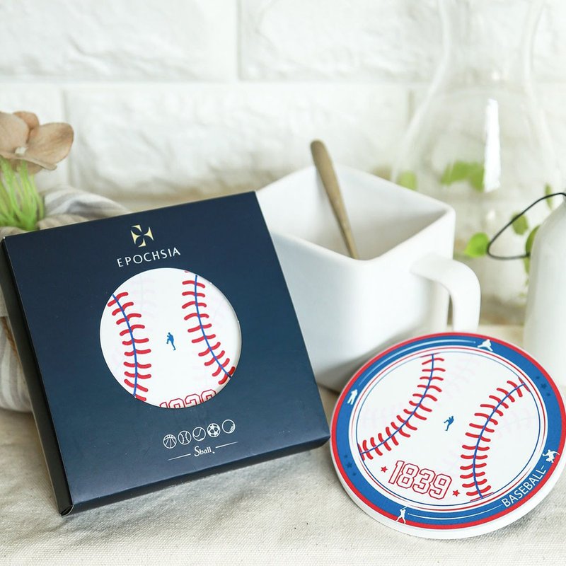 【EPOCHSIA 夏潮】陶瓷运动吸水杯垫- 棒球 - 杯垫 - 陶 多色