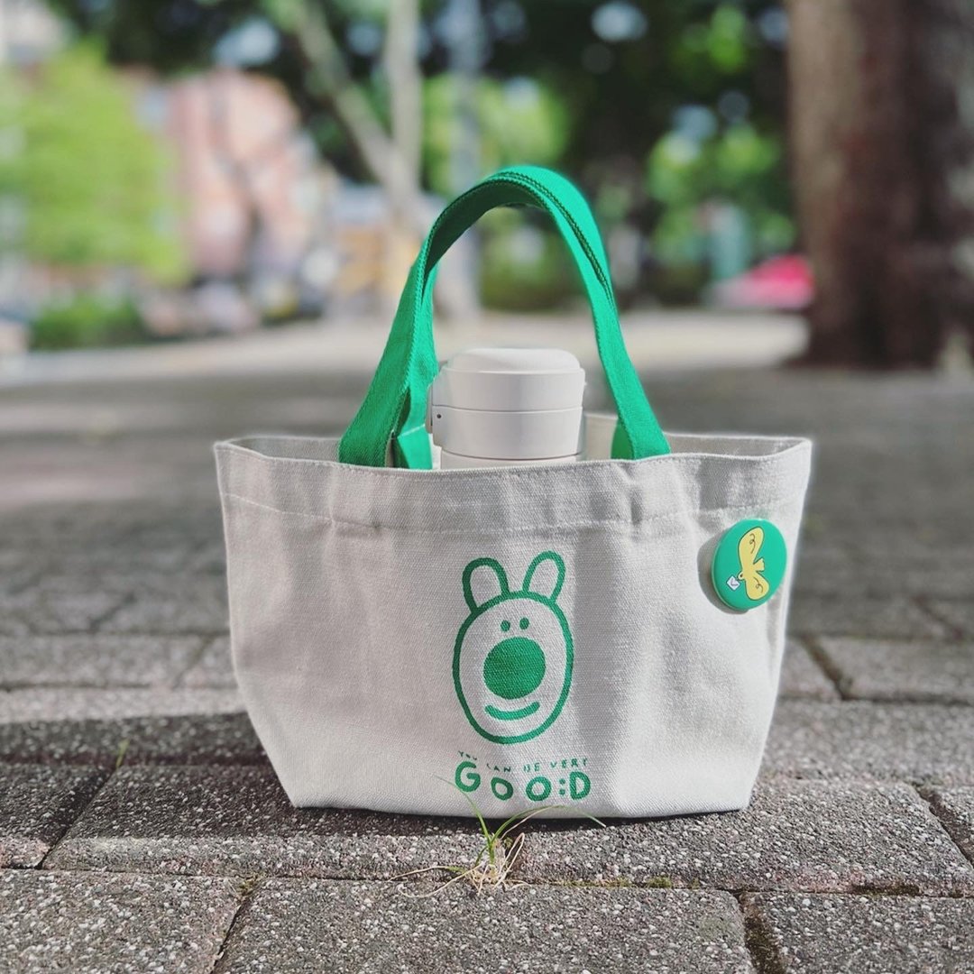 熊超人GOOD小提袋 - 手提包/手提袋 - 棉 绿色