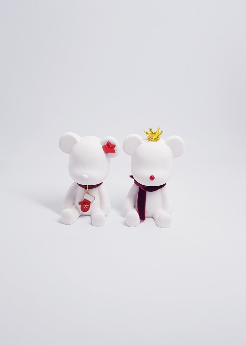 【圣诞礼物】小熊扩香石-生日礼-婚礼小物-交换礼物 - 香薰/精油/线香 - 其他材质 白色