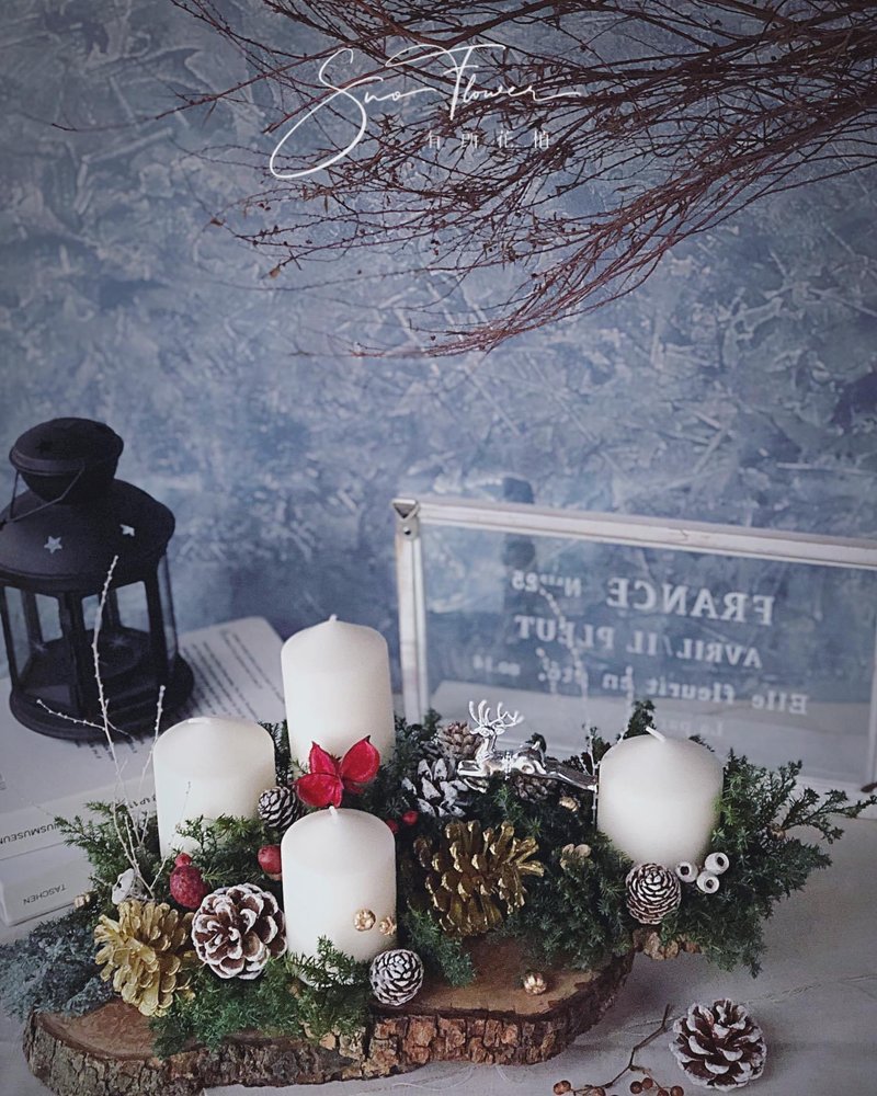 耶诞原生木摆件/宅配限双北地区,跨县市需自取 - 干燥花/捧花 - 其他材质 