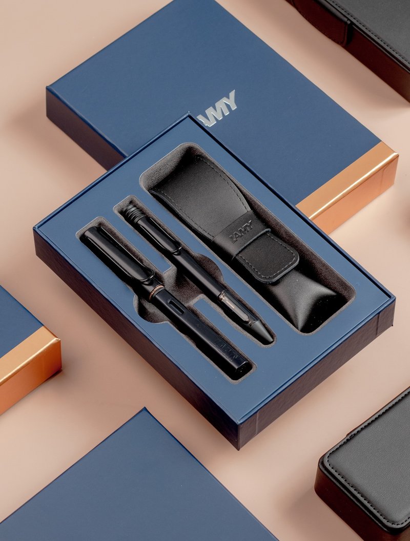 LAMY 双入笔套礼盒  (钢笔+原子笔) / Al star  恒星系列-雾光黑 - 钢笔 - 铝合金 黑色