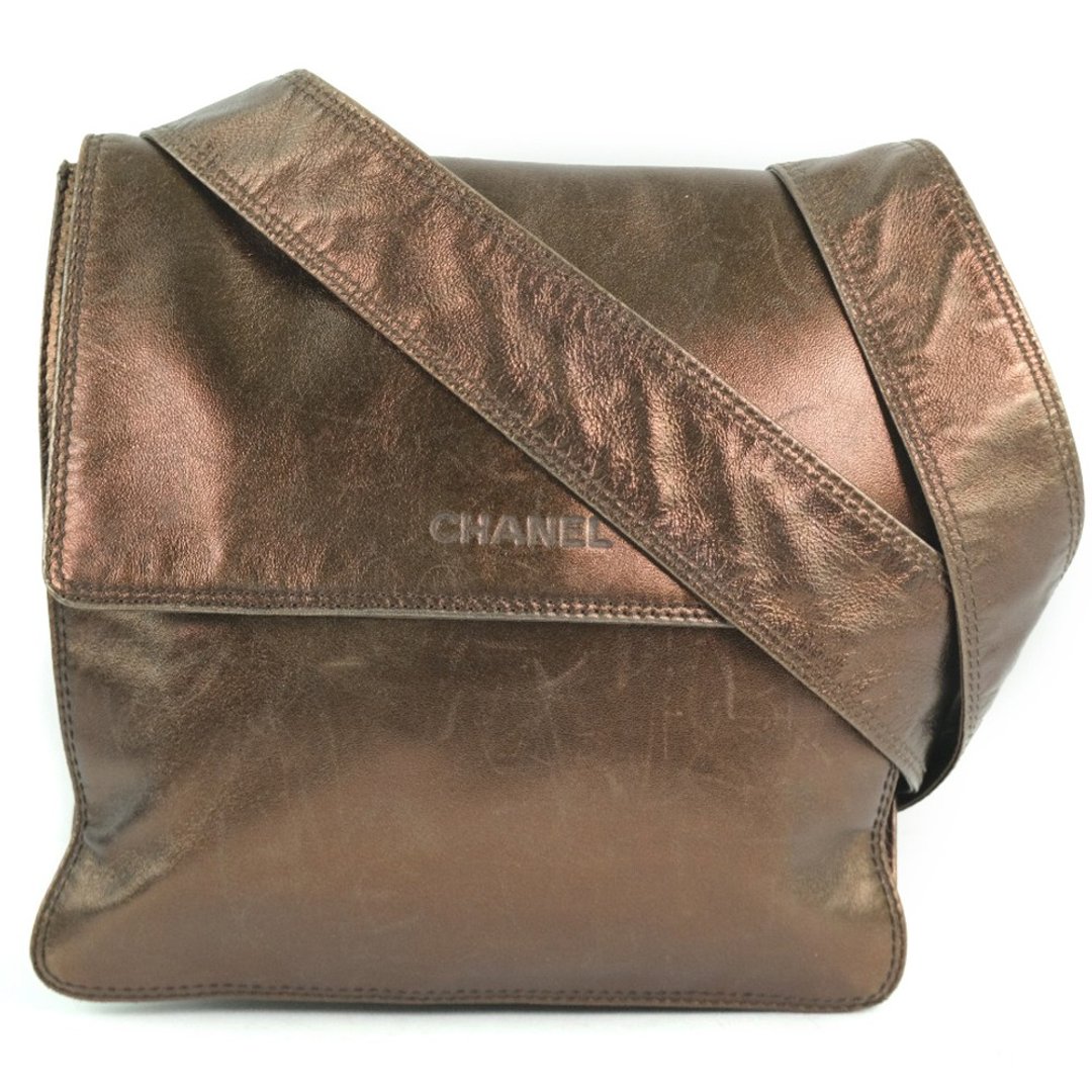 【日本直送】【CHANEL】香奈儿 小牛皮 雾面古铜色 经典复古男女通用斜背包【二手】 - 侧背包/斜挎包 - 真皮 咖啡色