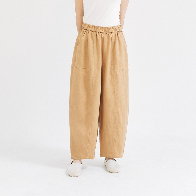 【Simply Yours】亚麻经典伦裤 卡其F - 女装长裤 - 棉．麻 卡其色