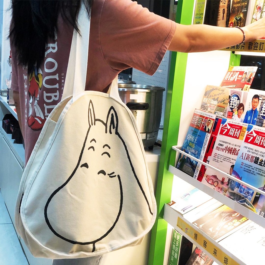 【MOOMIN】姆明大头双面表情帆布包 帆布包 大容量帆布包 购物包 - 侧背包/斜挎包 - 棉 