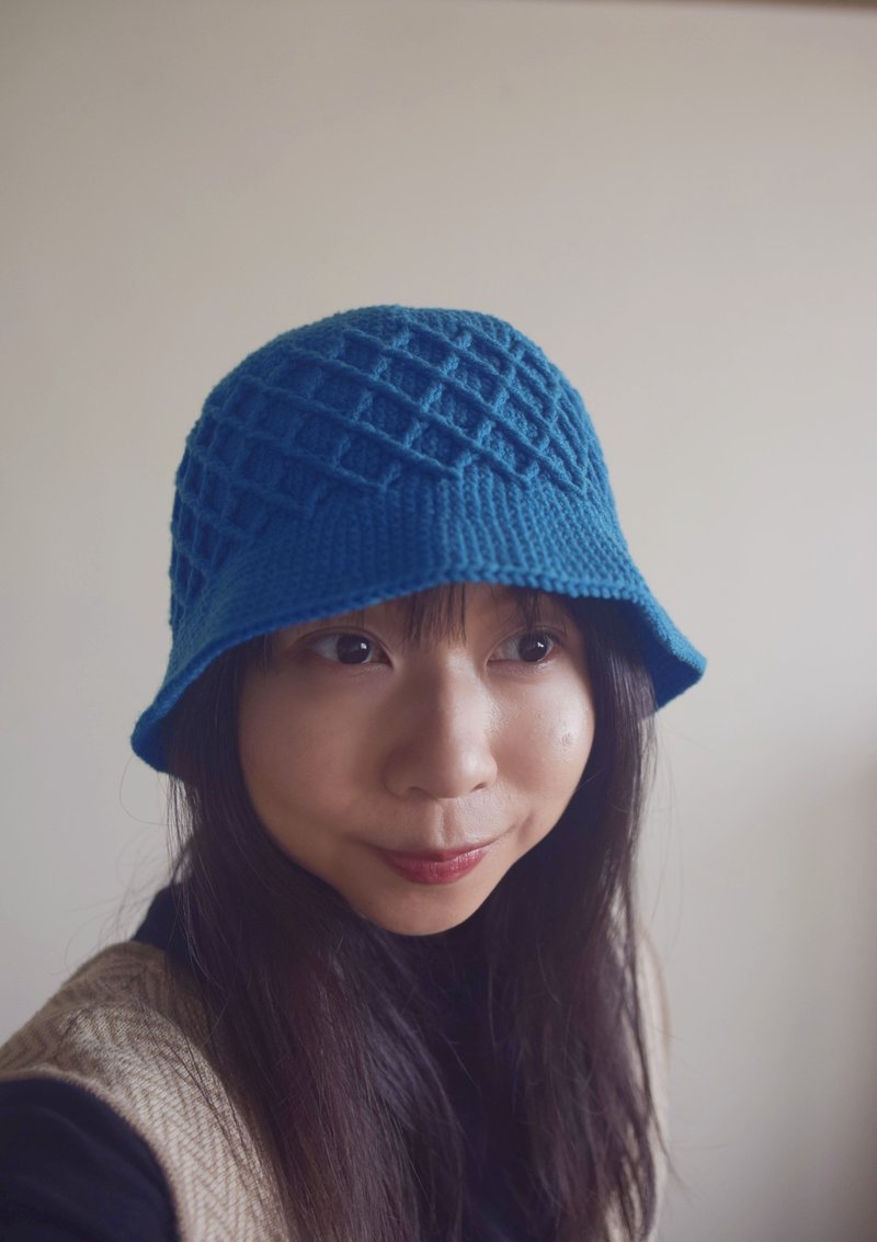 手工编织毛帽 • 宝蓝 |手作|毛线|钩针| 其他尺寸可订制 - 帽子 - 其他材质 蓝色
