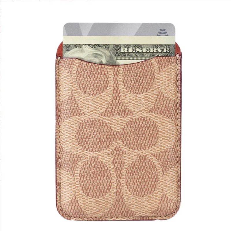 【COACH】精品MagSafe意大利真皮卡套 经典卡其 - 手机配件 - 其他材质 卡其色