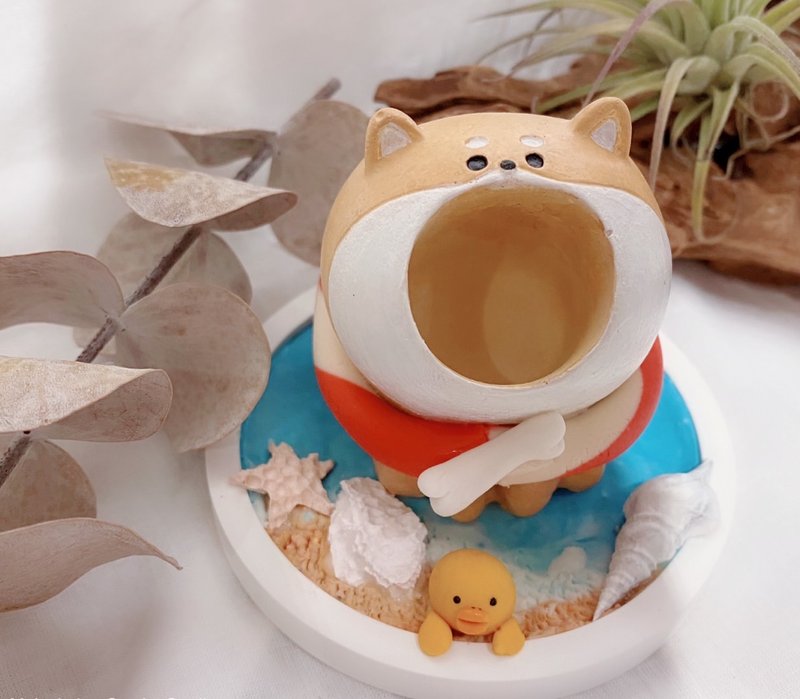 戏水小柴犬-石膏捏塑课程 / 课程采预约制.欢迎洽讯上课时段 - 蜡烛/香氛 - 其他材质 