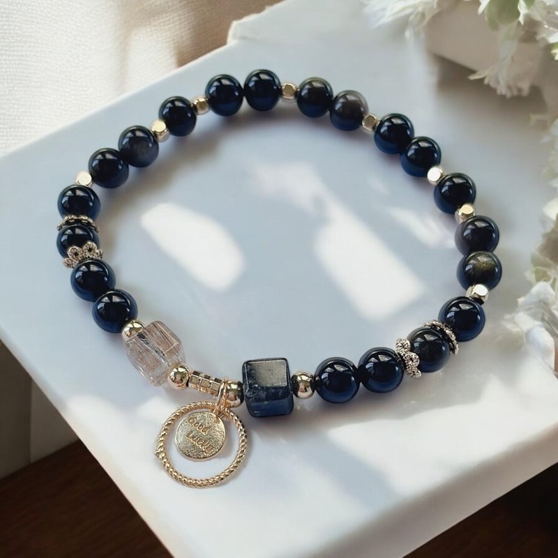 防小人 消除负能量/黑碧玺/银曜石 - 手链/手环 - 水晶 