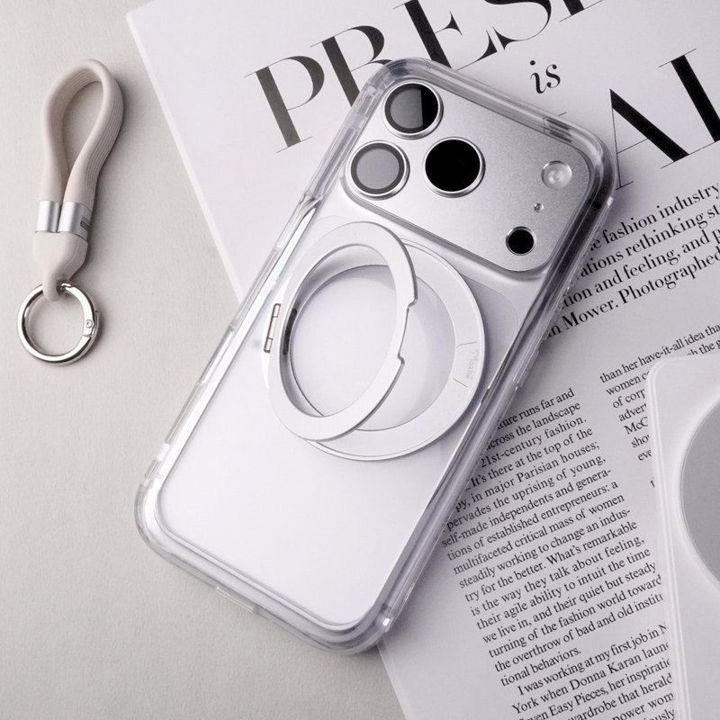 极空战甲 透明不变黄 双料防摔保护壳 iPhone 旋转磁吸支架手机壳 - 手机壳/手机套 - 塑料 透明