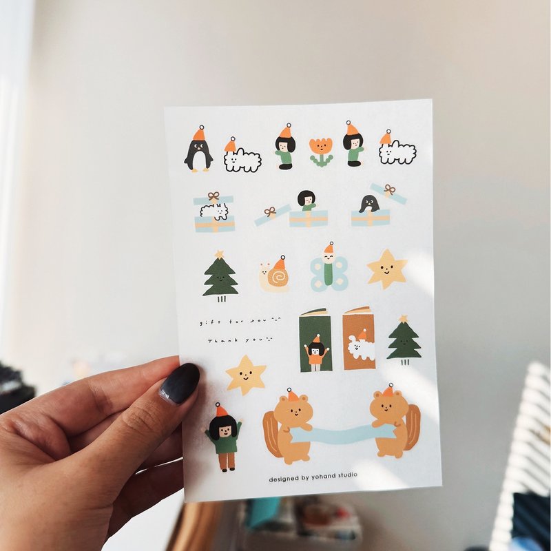 圣诞限定 转印贴纸 / 节日祝福 ( 一份2张 ) - 贴纸 - 纸 白色