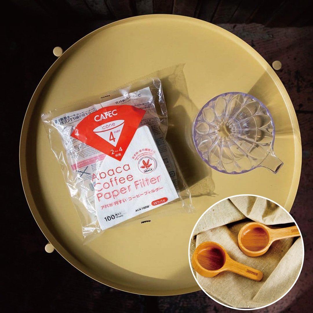 #赠仙德曼山毛榉咖啡豆匙  日本CAFEC 滤纸100张 / 共10款 - 咖啡壶/周边 - 纸 白色