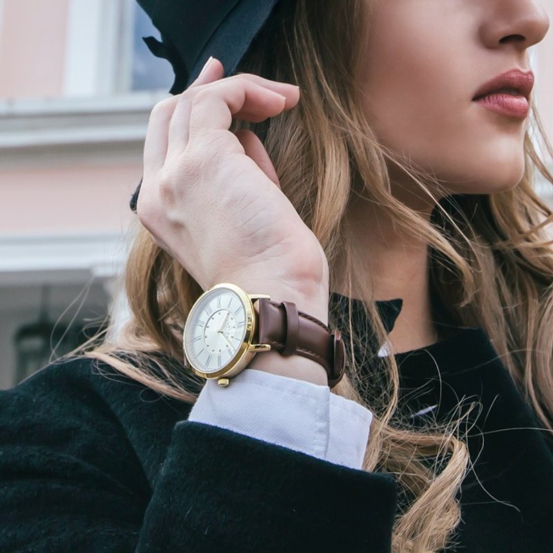 Camden Watch｜英国皇室 玫瑰金英伦罗马数字真皮腕表 - 女表 - 真皮 