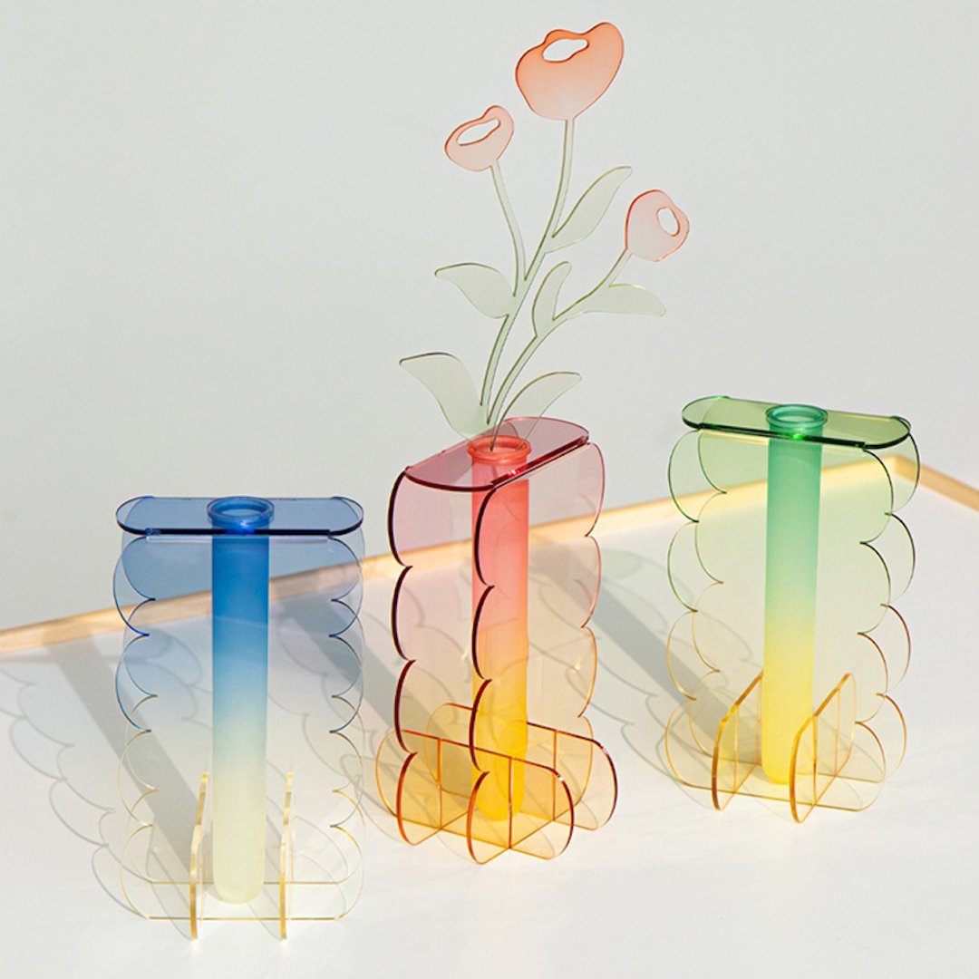 cloud vase - acrylic vase - 花瓶/陶器 - 压克力 